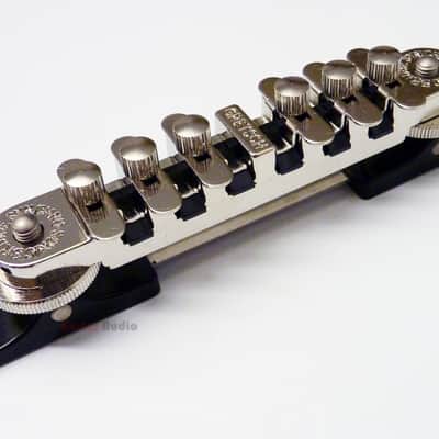 Genuine Gretsch SynchroSonic Adjustable Roller Guitar Bridge with Base - NICKEL image 1