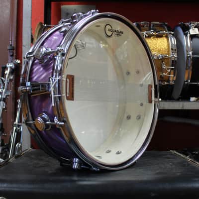 1970s Camco 5x14 Aristocrat Snare Drum in Purple Moire image 5