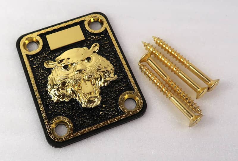 Lion Head Custom Shop Gold Neckplate Neck Plate Kit with Screws & Gasket image 1