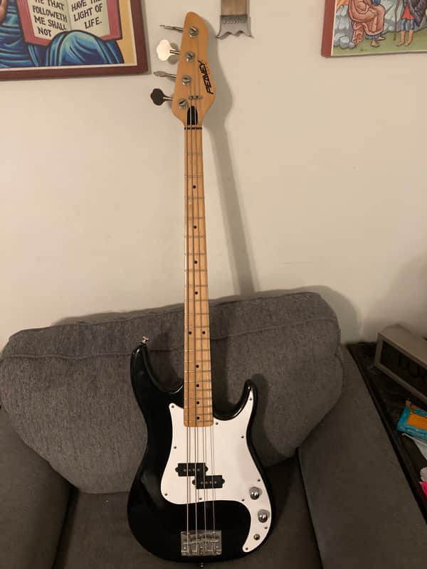 Vintage 1992 Peavey USA Fury 4 String P Bass Fender Precision Black Poplar Body Maple Neck Stringjoy image 1
