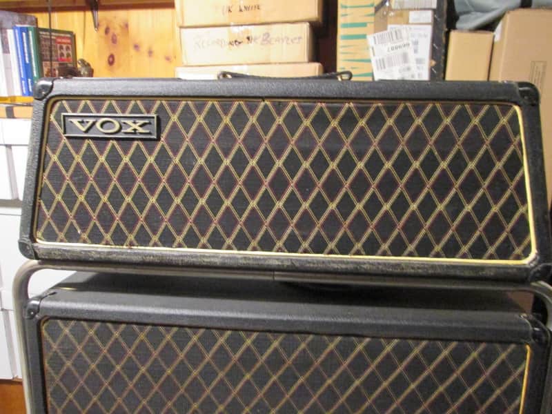 Vox V1141 Beatle / Super Beatle 3-Channel 120-Watt 4x12" Piggyback Guitar Amp 1966 - Black - Very Good