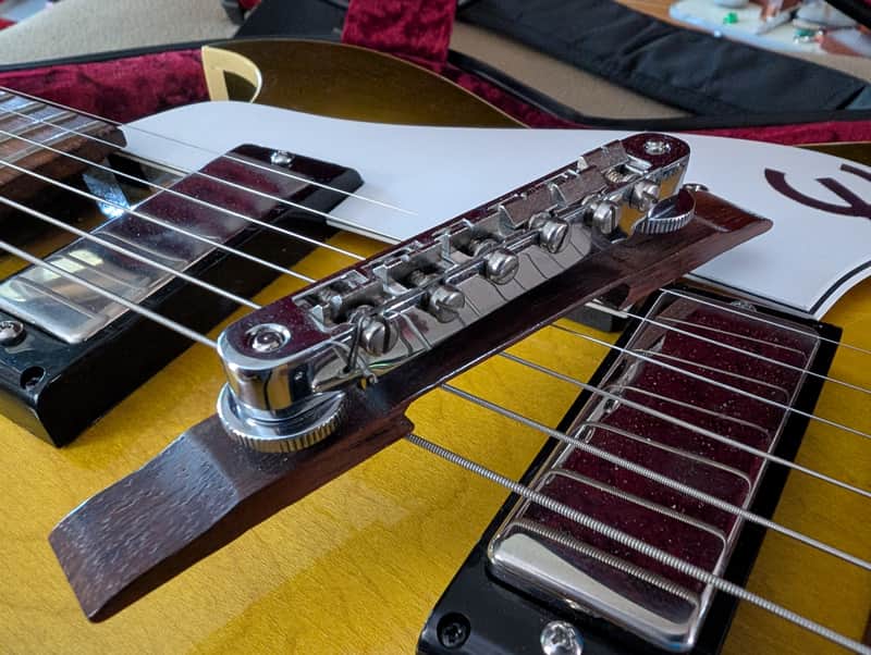 Gibson 1970s ABR-1 Tune-O-Matic Bridge w 1963 Rosewood Base image 1