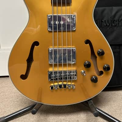 Warwick RockBass Star Bass 5-String Semi-Hollow Bass Guitar 2025 - Metallic Gold High Polish image 2