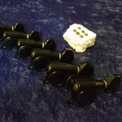 1980s Gotoh Black Tuners R-hand 6 in Line Tuners image 1