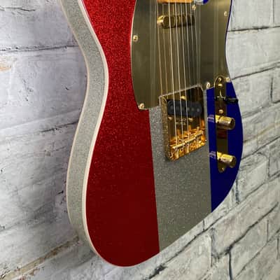Fender Buck Owens Signature Telecaster -- Red, Silver, and Blue Sparkle image 3