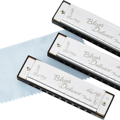 Fender Blues Deluxe Harmonicas, Pack Of 3, With Case image 4
