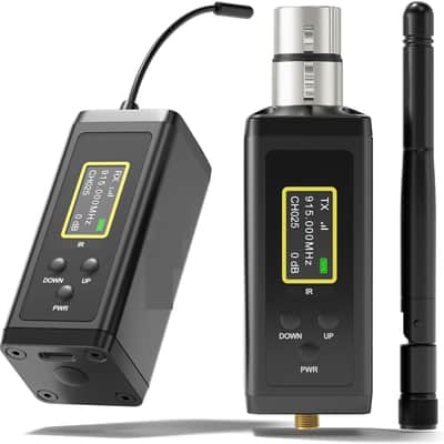 UHF Wireless in Ear Monitor System, 902-927 MHz, 50-Channel IEM, 300ft Range with Antenna, Low Latency Transmitter & Beltpack Receiver for Stage, Church, Rehearsal, Live Performance image 1