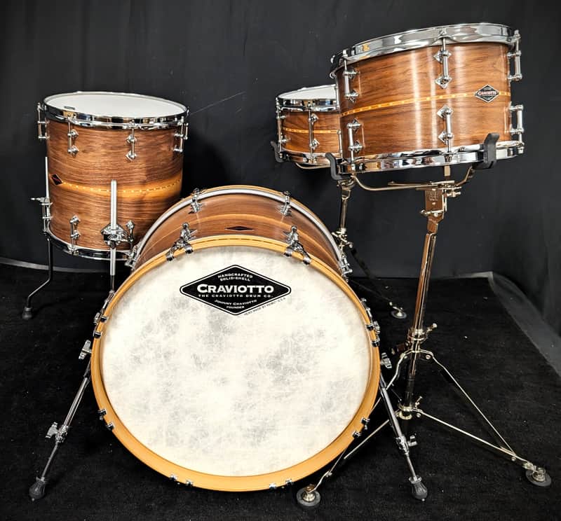 Craviotto Walnut with Cherry Inlay 4 Piece Shell Pack image 1
