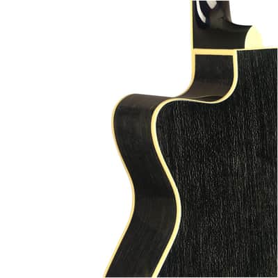 JN Guitars Yakisugi Acoustic Electric Dreadnought Guitar - Black - YAK-D image 2