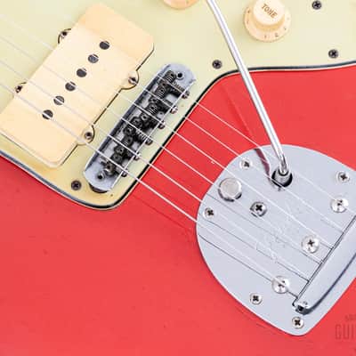 1963 Fender Jazzmaster Pre-CBS Vintage Guitar Fiesta Red w/ Blonde Case image 8