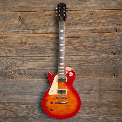 Used Epiphone 2005 Les Paul Standard Left Handed - Cherry Sunburst w/Case image 2