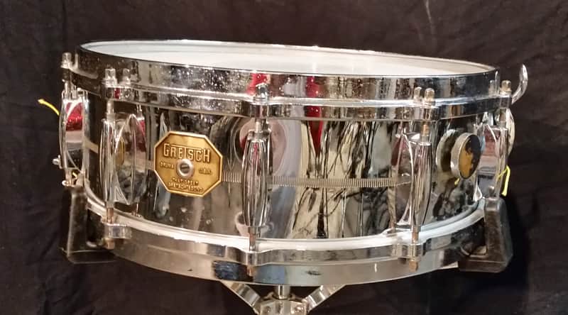 GRETSCH BROADKASTER CHROME OVER BRASS 14'' x 5'' 1980 image 1