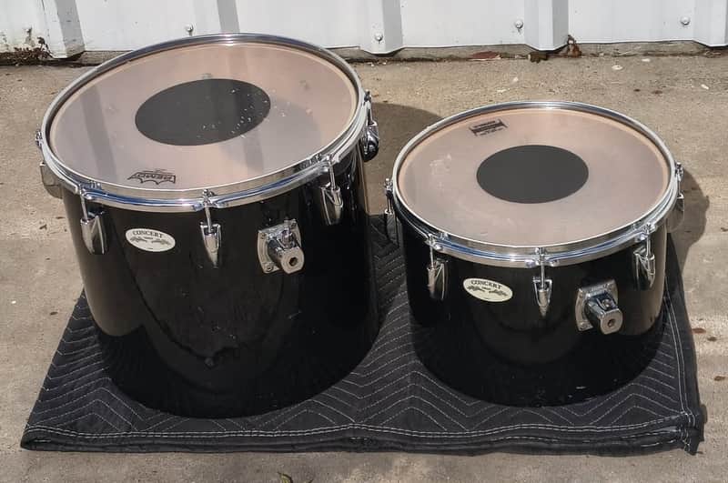 Set of 2 Yamaha Birch Concert Toms 14" x 10" & 16" x 14" - NICE! image 1