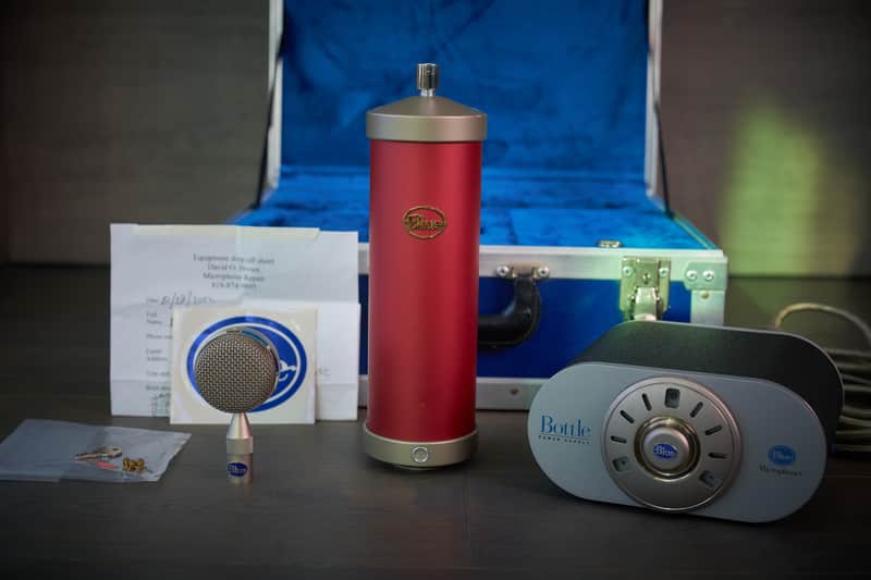 Rare Vintage Blue Bottle Tube Condenser Microphone (Serviced) Red Vocal Edition image 1