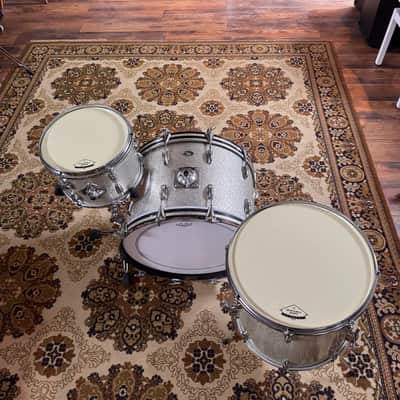 Slingerland Drumset Sparkling Silver Pearl 60`s 1964–1969 - Sparklich Silver image 4