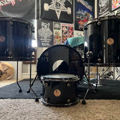 Honest Abe 4-Piece Aluminum Drum Kit , Midnight Black Sparkle, 20/12/14/16 — USA Made image 1