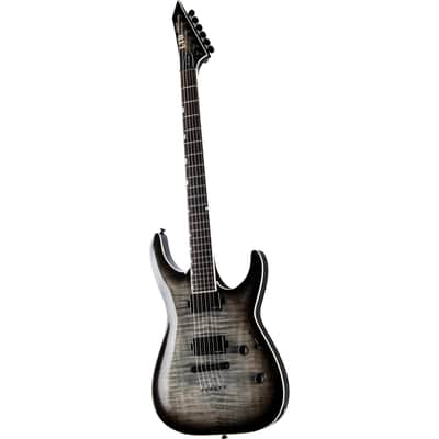 Immagine ESP LTD MH-1000NT Flamed Maple Electric Guitar, Charcoal Burst - 3