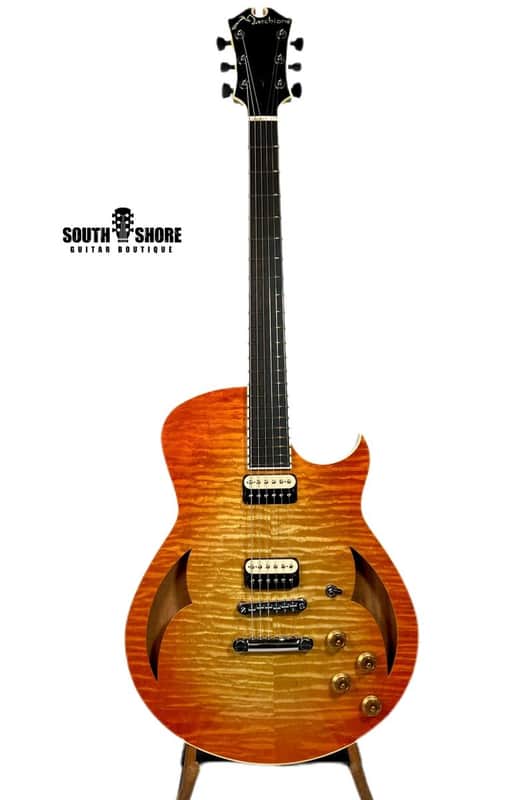 Marchione 59 Burst Semi Hollow Body 2022 Cherry Burst w/ Premium Calton HSC, NEW (Authorized Dealer) image 1