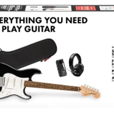 Fender Squier Affinity Series Stratocaster® Mustang™ Micro Pack, Black, Gig Bag image 5