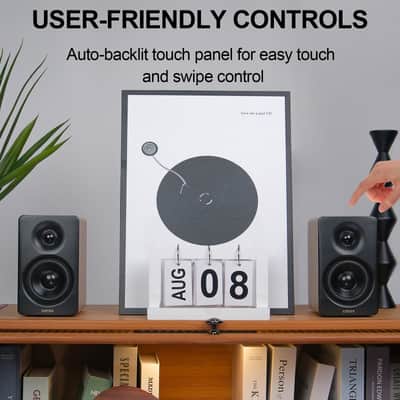 Edifier Bookshelf Speakers, 66W RMS Desktop Speakers, Hi-Res Audio & Hi-Res Wireless Audio Computer Speakers, Bluetooth V5.3 Speakers with USB-C AUX Input and Stands – Oak image 6