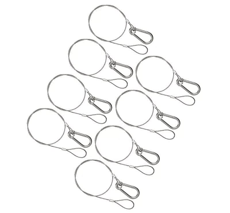 (8) Pro Audio DJ Lighting 24" Steel Hanging Light Fixture Safety Cable Package image 1