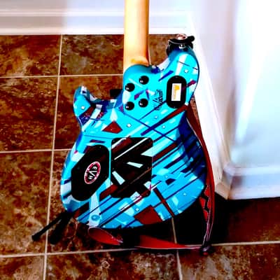 EVH Wolfgang Standard 2018 - Blue Color & Hand Painted EVH Red & White & Blue image 14