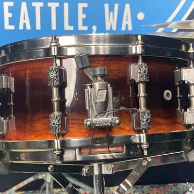 Tama - 6x14" Warlord Collection, Masai Bubinga Snare Drum 2002 - Quilted Bubinga Burst image 10