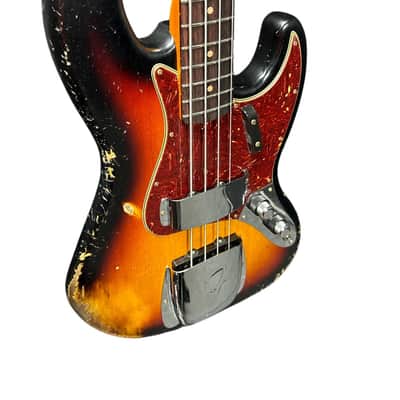 Fender Custom Shop Time Machine Heavy Relic 1961 Jazz Bass, Faded Bleached 3 Tone Sunburst /Rosewood SIMILAR ON ORDER ETA Dec. 2026 image 5