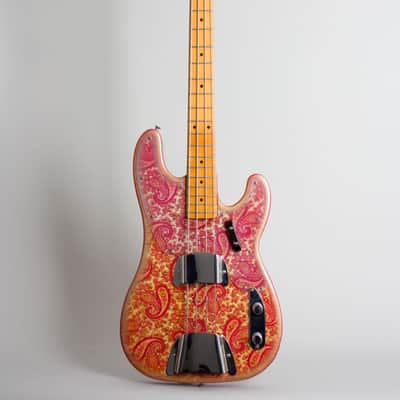 Fender  Telecaster Bass Pink Paisley Solid Body Electric Bass Guitar (1968), ser. #251376, original black tolex hard shell case. image 1