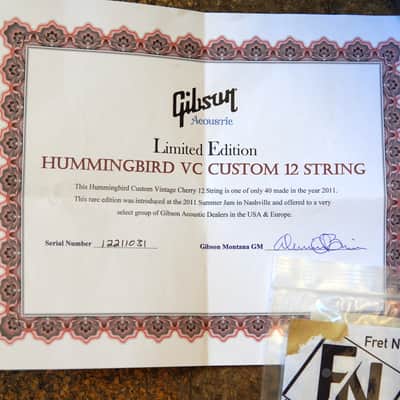 Gibson Custom Limited Hummingbird 12-String Acoustic Guitar 2011 Vintage Cherry w/Hard Case image 14