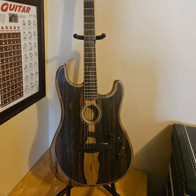 Fender Limited Edition Acoustasonic Electric Guitar Natural Ziricote 2020 - Natural Ziricote Wood image 3