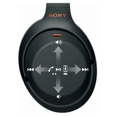 Sony WH1000XM3 Wireless Noise Canceling Over Ear Headphones, Black (WH-1000XM3/B) with with FiiO A1 Silver Portable Amp and 3.5mm TRRS Audio & Microphone Cable image 9