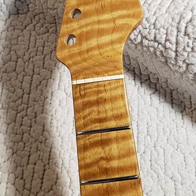 Overstock special on a beautiful USA made Roasted,flame maple neck with flame maple fingerboard. Made for Strat body .#MMS-P1 image 5