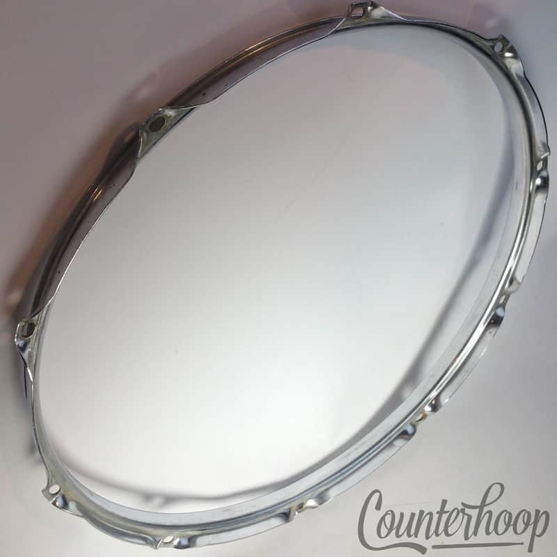 Ludwig 15" Tom/Marching Snare Drum Batter Rim/Hoop Chrome 10-Lug Vintage 70s USA image 1
