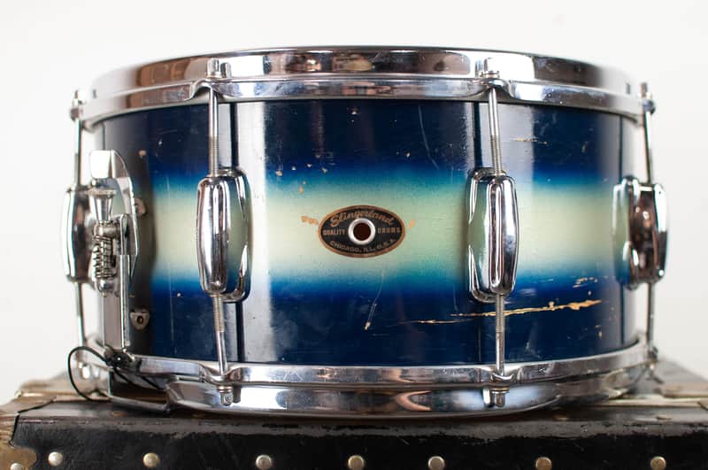1960 Slingerland 7x14 Blue & Silver Duco Student Model Snare Drum image 1