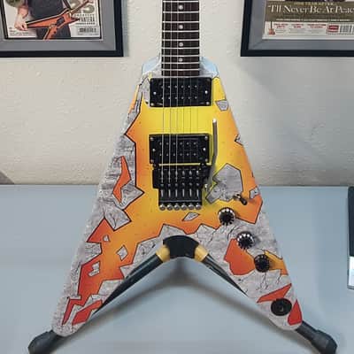 Dean VX Dime Primal Sledge Skin! Floyd Rose top mount - Awesome! 2000s - Primal Concrete Sledge image 1