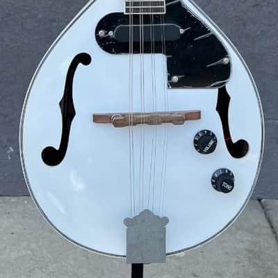 Stagg Model M50E/WH Gloss White Acoustic/Electric A-style Mandolin image 10
