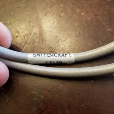 Switchcraft ONE (1) TT Jack Bantam Plug TT129 TT-129 72" patch cord cable balanced UL listed 1970s - grey plastic image 9
