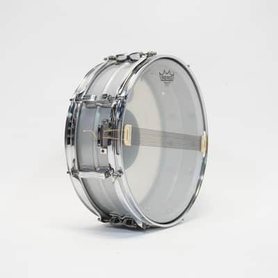 LUDWIG  B/O BADGE ACROLITE SNARE DRUM 14" x 5" No. 3076089 1970s - Matt Aluminium image 7