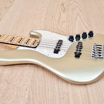 2017 Fender American Elite Jazz Bass V 5 String Near Mint Champagne w/ Case & Tags image 9