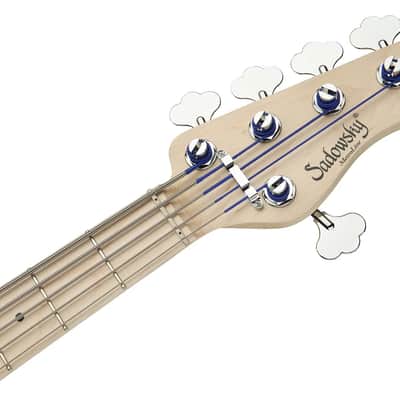 Sadowsky MetroLine 21-Fret Hybrid P/J Bass-Swamp Ash Body-5 String-Solid Dark Lake Placid Blue Metallic High Polish image 7