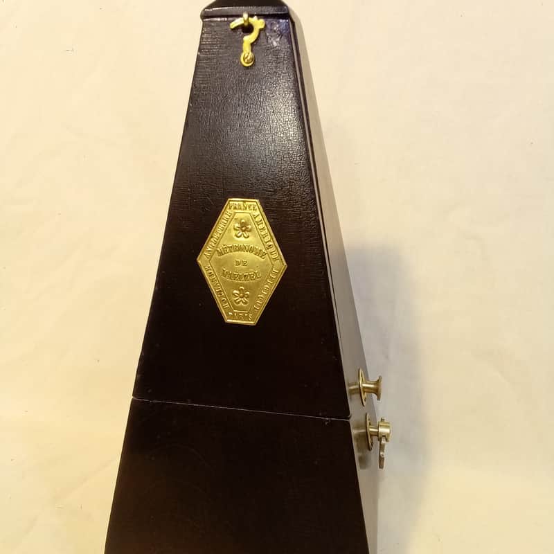 Fully Restored Antique Wood Bell Metronome de Maelzel by Seth Thomas Clocks Dark Walnut, Lacquered Brass Trim,  Beats Evenly image 1