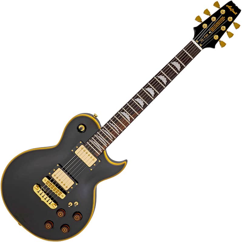 Aria PE-F80 BKTP PE Series Pro II Carved Top Okoume Body Mahogany, Set-Neck 6-String Electric Guitar image 1