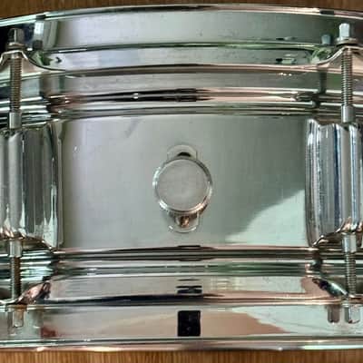 Rogers Powertone 5 x 14" Chrome over Brass Snare Drum  #6530 8 Lug Vintage Cleveland Era image 4