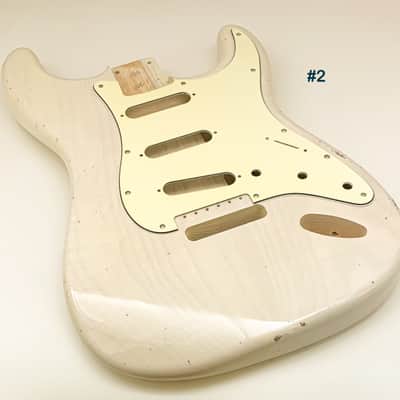3lbs 12oz BloomDoom Nitro Lacquer Aged Relic White Blonde S-Style Vintage Custom Guitar Body image 6