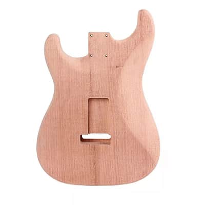 Unfinished DIY Red Walnut Guitar Body – Strat-Style, Pre-Drilled, Ready for Custom Build image 2