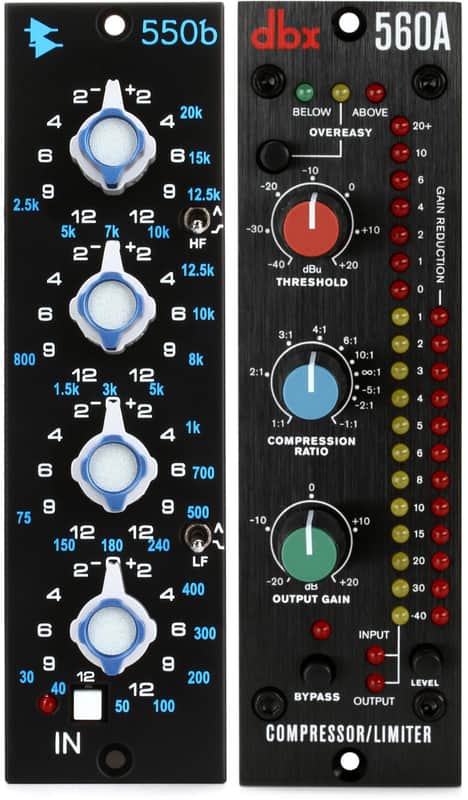 API 550b 500 Series 4-band Equalizer  Bundle with dbx 560A 500 Series Compressor/Limiter image 1