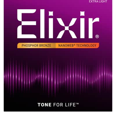 Elixir Nanoweb Acoustic Phosphor Bronze Strings, Extra Light 10-47 image 1