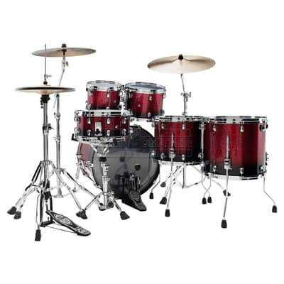 Tama Starclassic Walnut/Birch 5pc Drum Set Molten Dark Raspberry Fade image 2