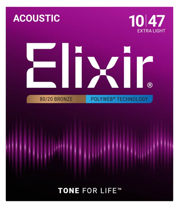 Elixir Polyweb Acoustic 80/20 Bronze Strings, Extra-Light 10-47 image 1